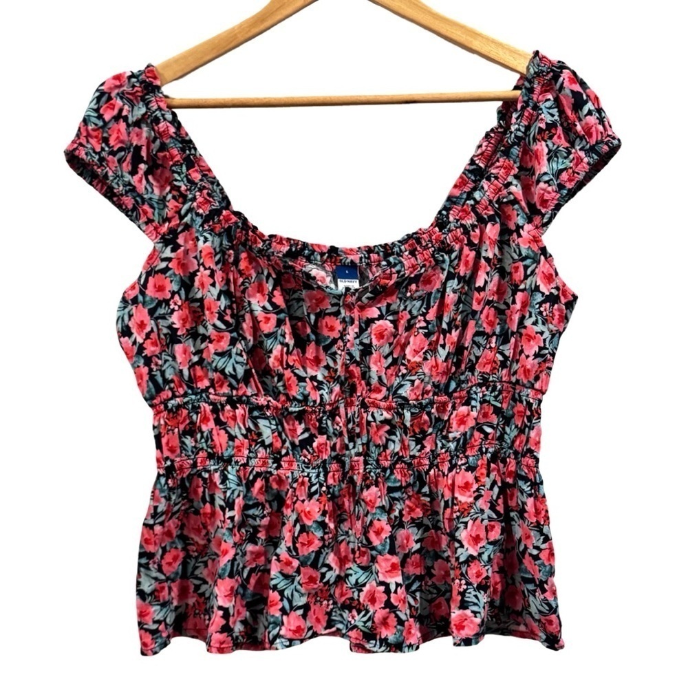 Old Navy Womens Floral Peplum Blouse Size L
